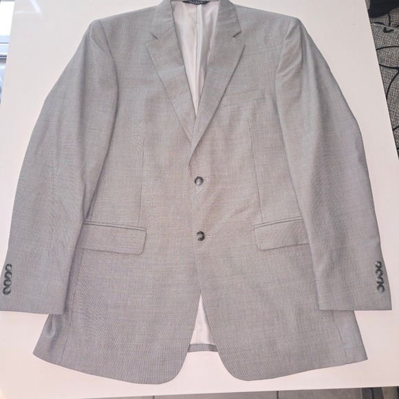 Jos. A. Bank Other - Jos. A. Bank Tailored Fit Grey Houndstooth Cotton Wool Blazer Sport Coat 42L